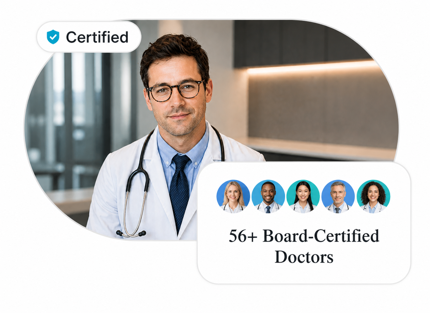 Licensed oversight visual with reviewed provider card